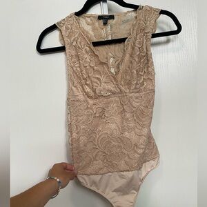 Studio F tan lace bodysuit